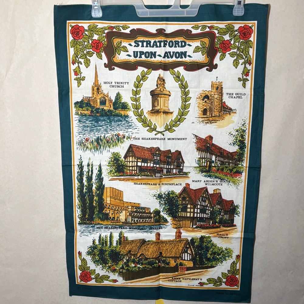 Stratford-Upon-Avon Souvenir Tea Towel 20”x30”